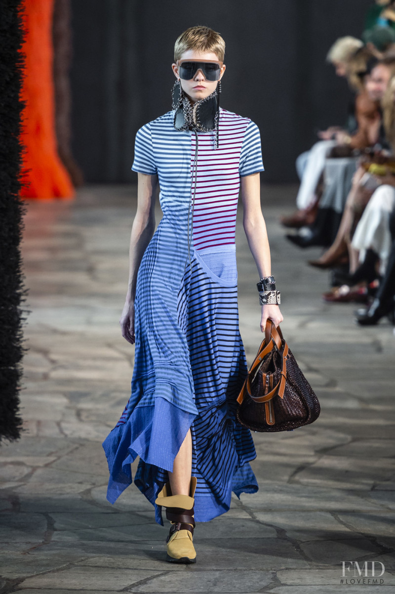 Maike Inga featured in  the Loewe fashion show for Spring/Summer 2019