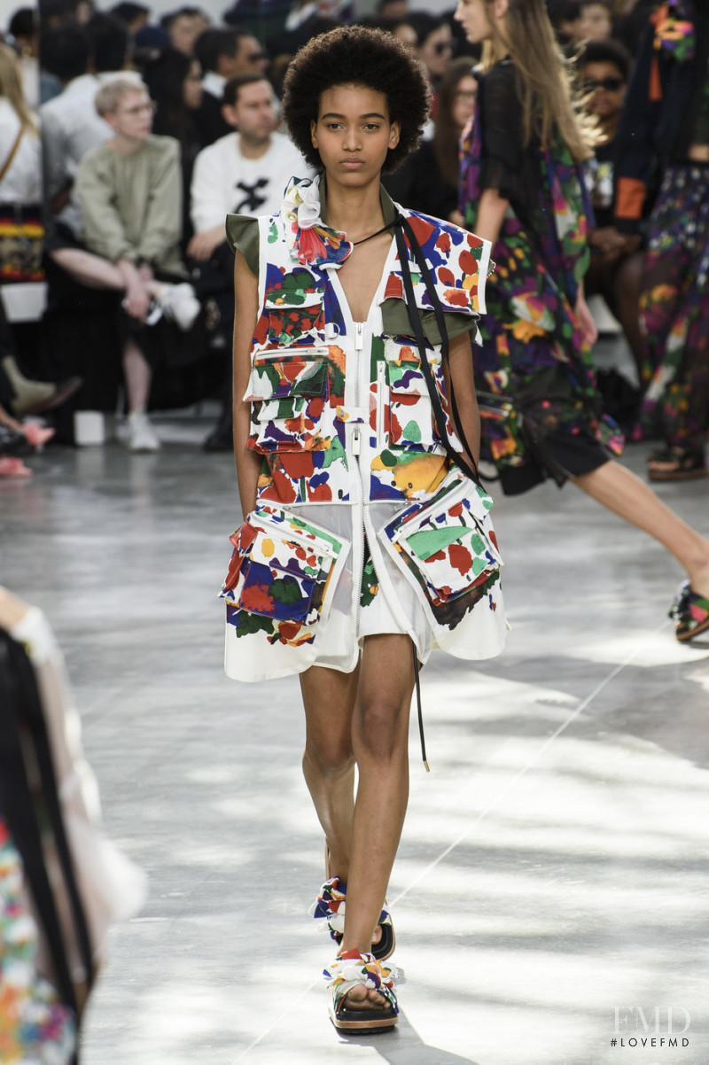 Manuela Sanchez featured in  the Sacai fashion show for Spring/Summer 2019