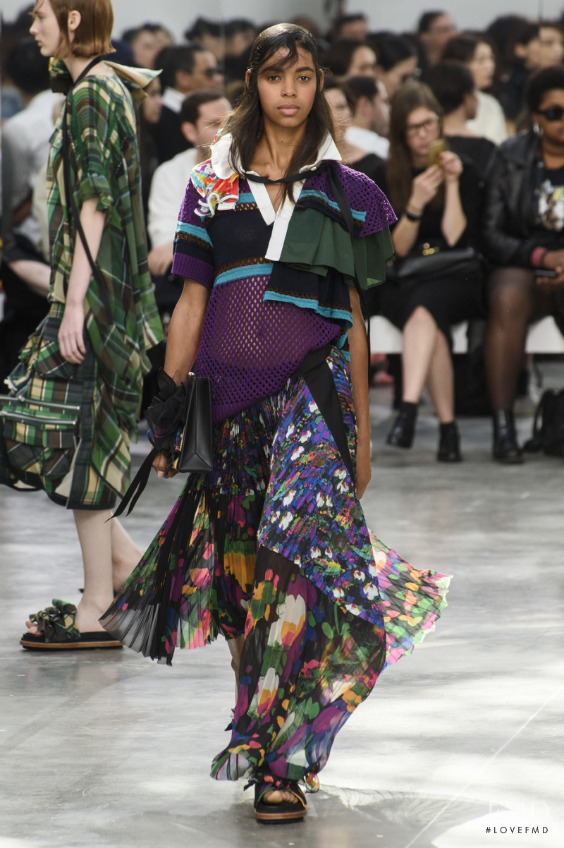 Alyssa Traore featured in  the Sacai fashion show for Spring/Summer 2019