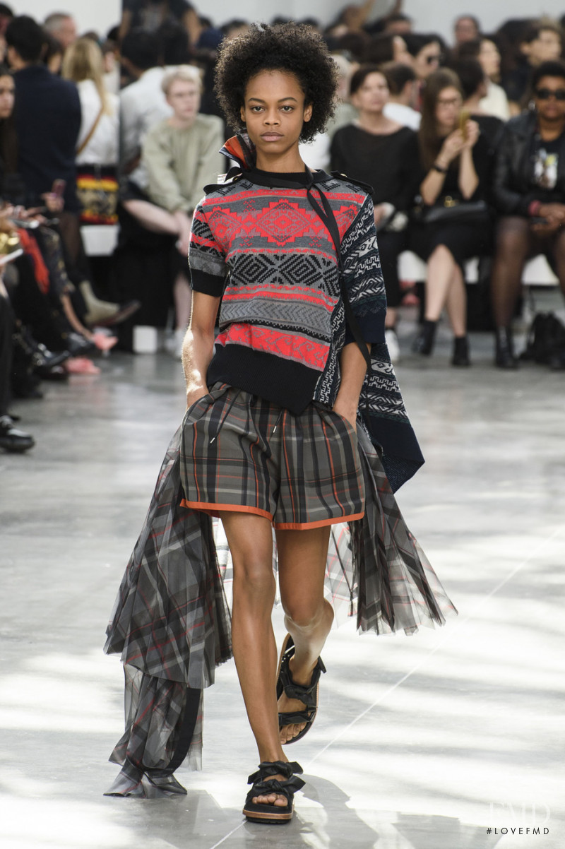 Aaliyah Hydes featured in  the Sacai fashion show for Spring/Summer 2019