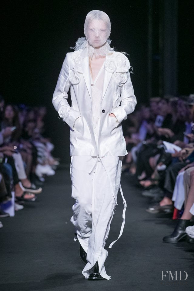 Hunter Schafer featured in  the Ann Demeulemeester fashion show for Spring/Summer 2019