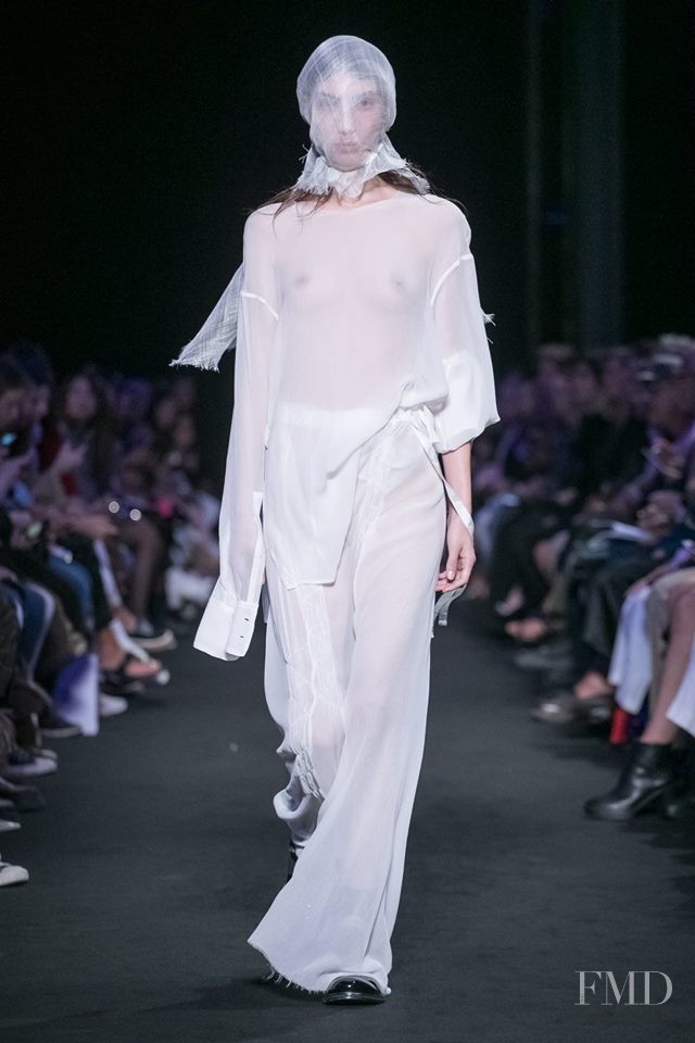 Oyku Bastas featured in  the Ann Demeulemeester fashion show for Spring/Summer 2019