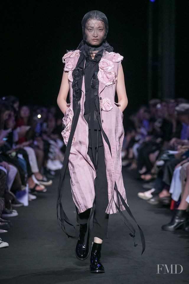 Wangy Xinyu featured in  the Ann Demeulemeester fashion show for Spring/Summer 2019