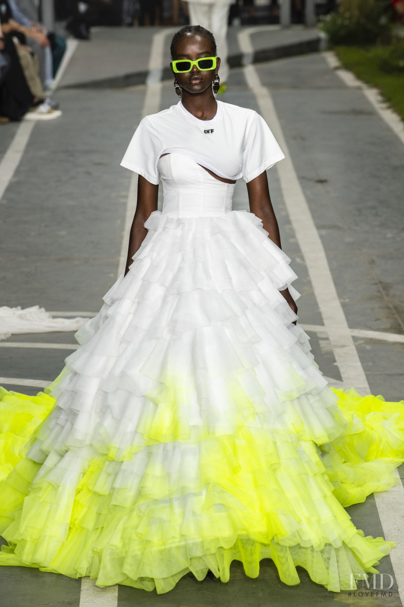 Adut Akech Bior featured in  the Off-White fashion show for Spring/Summer 2019