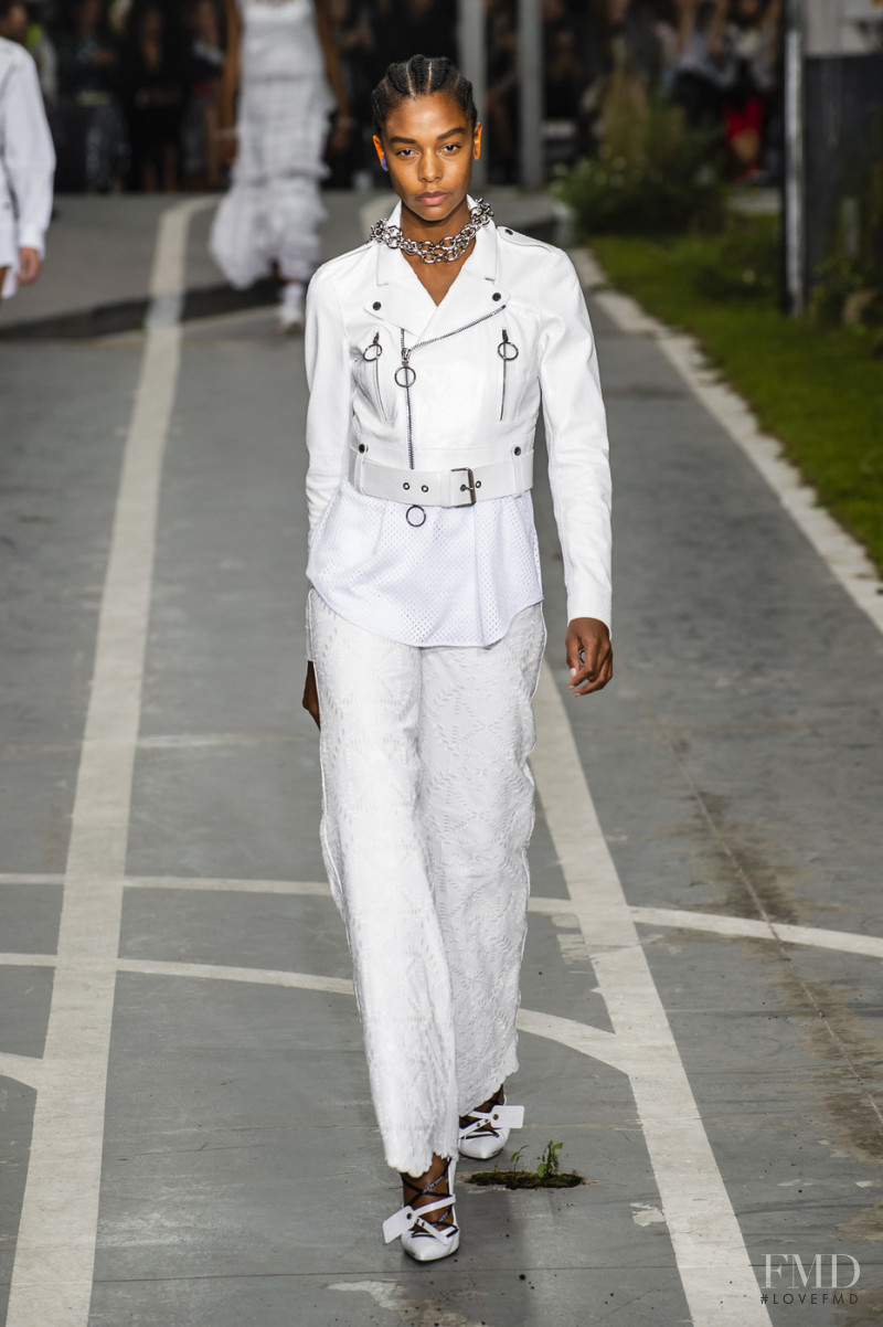 Karly Loyce featured in  the Off-White fashion show for Spring/Summer 2019