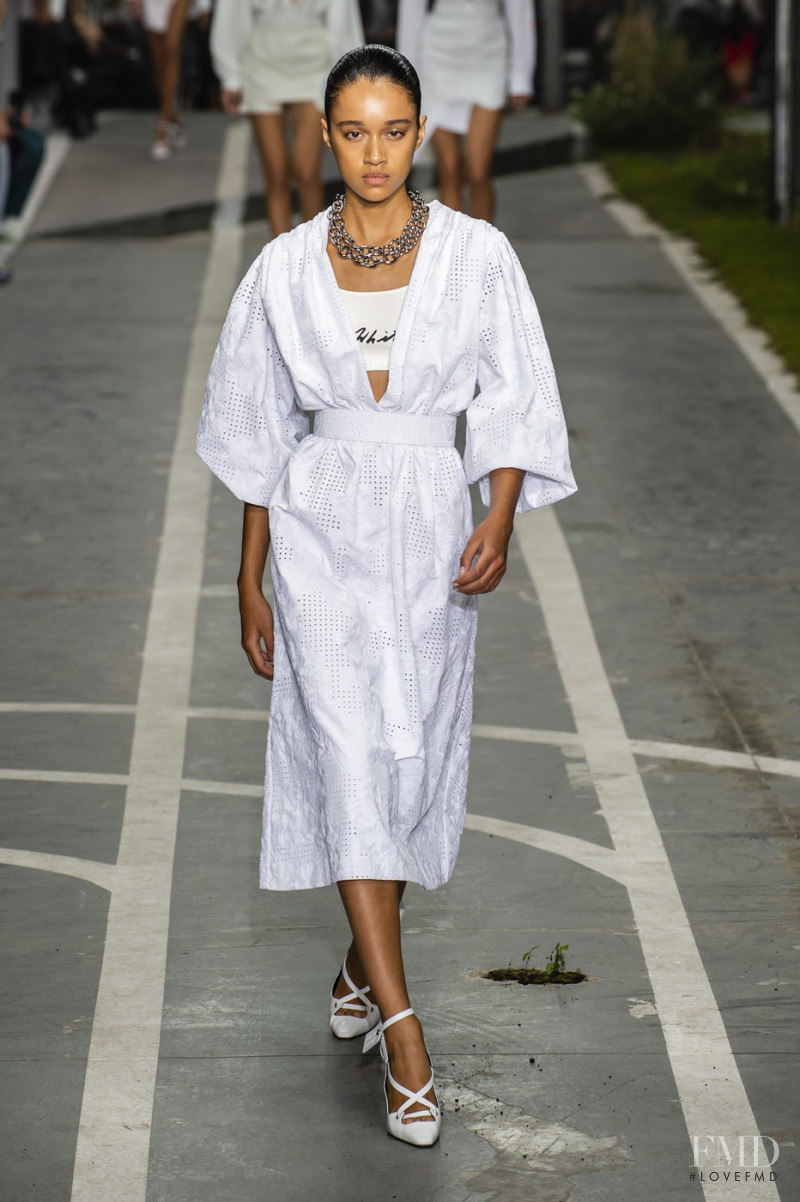 Mara Kasanpawiro featured in  the Off-White fashion show for Spring/Summer 2019