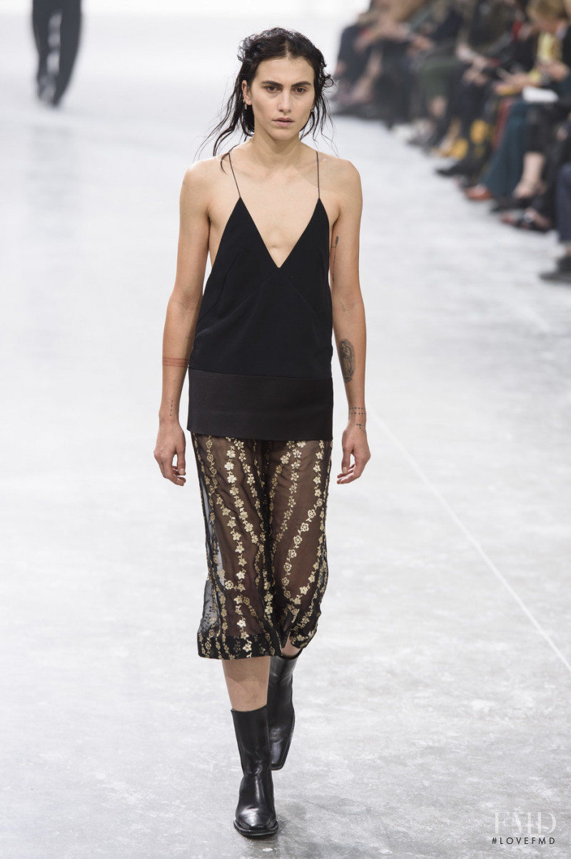 Langley Fox Hemingway featured in  the Haider Ackermann fashion show for Spring/Summer 2019