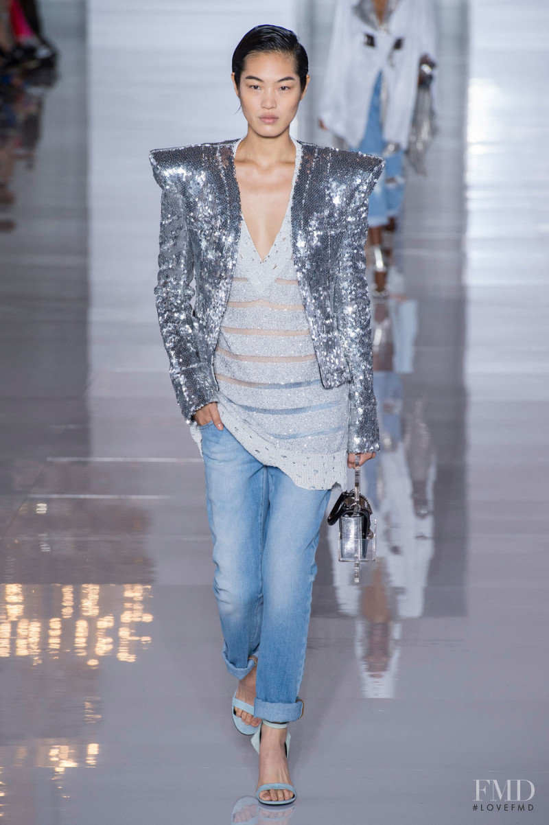 Chiharu Okunugi featured in  the Balmain fashion show for Spring/Summer 2019