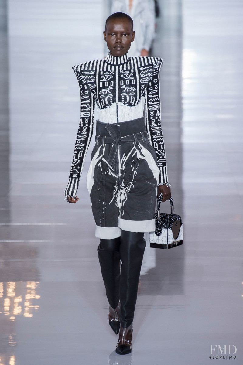 Grace Bol featured in  the Balmain fashion show for Spring/Summer 2019