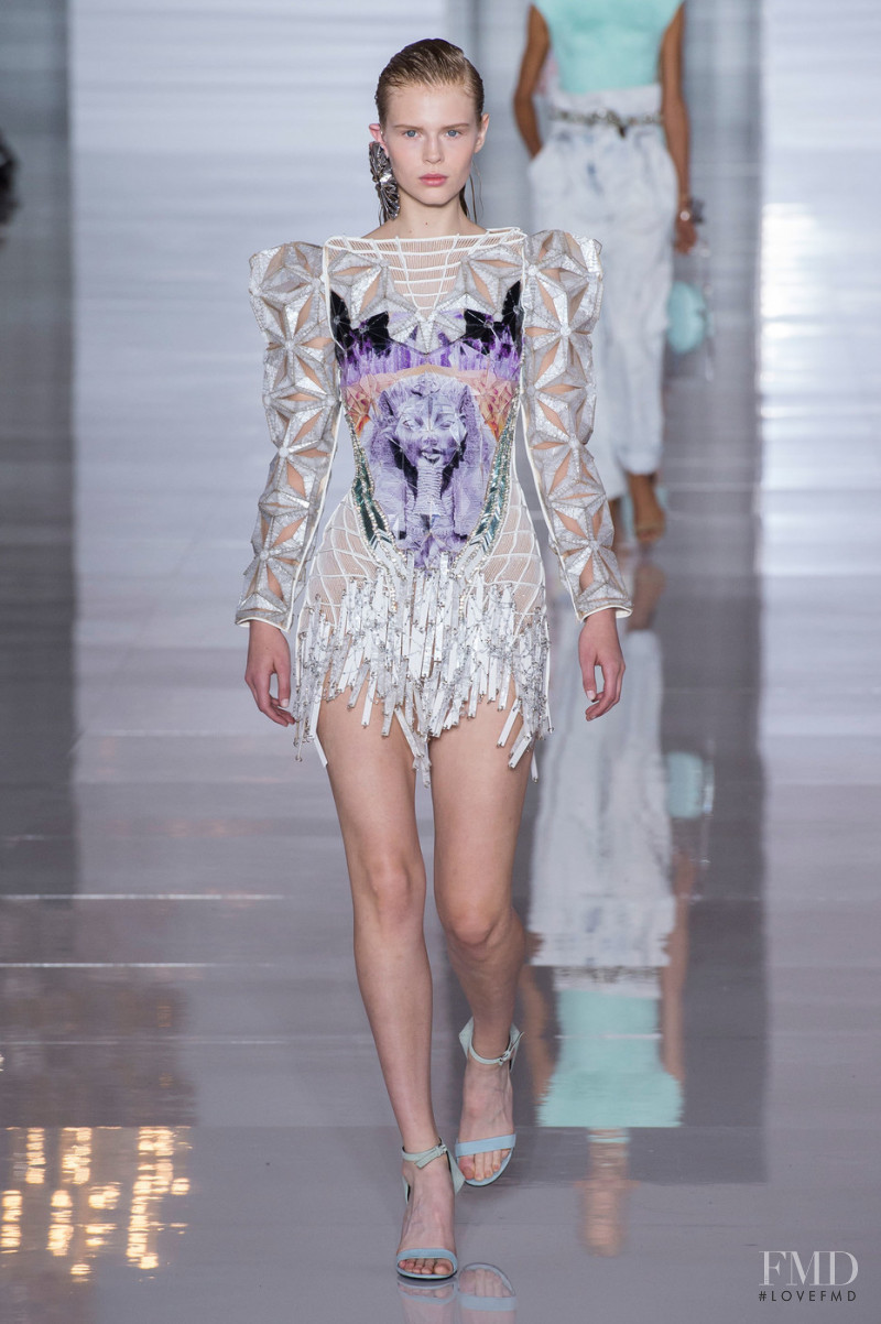 Estelle Nehring featured in  the Balmain fashion show for Spring/Summer 2019