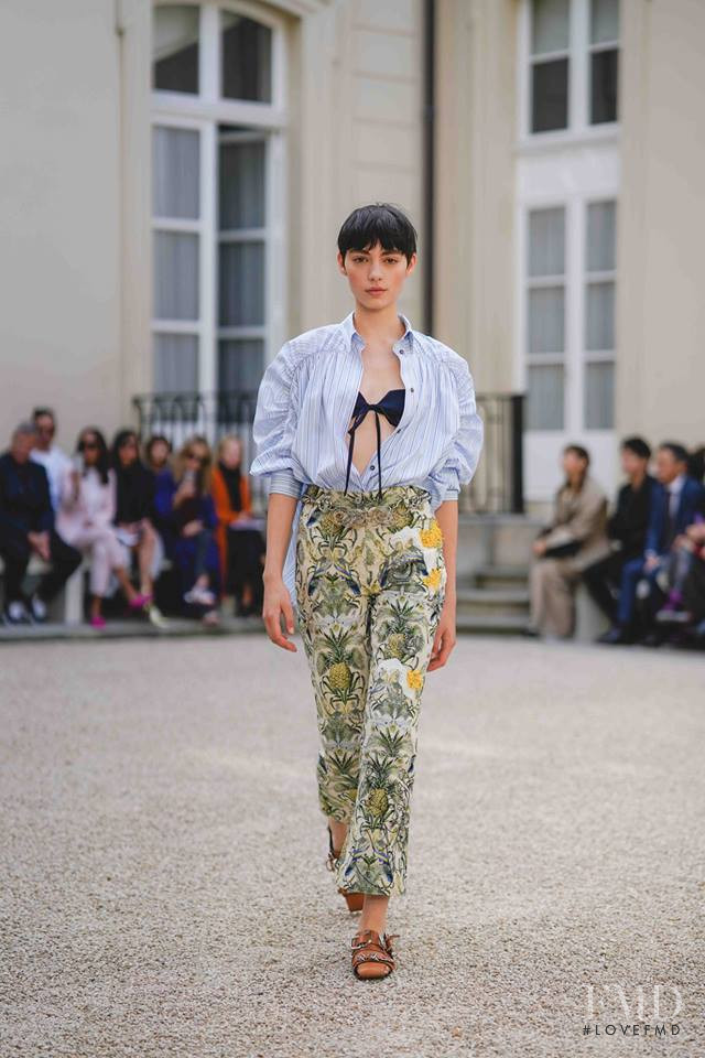 Ninouk Akkerman featured in  the Cedric Charlier fashion show for Spring/Summer 2019