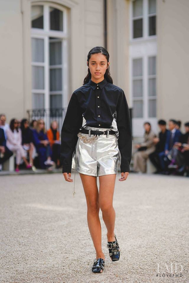 Mara Kasanpawiro featured in  the Cedric Charlier fashion show for Spring/Summer 2019