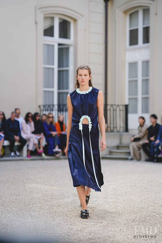 Roos Abels featured in  the Cedric Charlier fashion show for Spring/Summer 2019