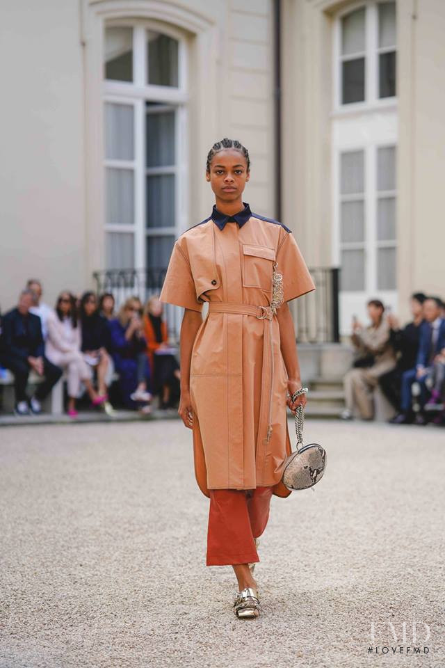 Aaliyah Hydes featured in  the Cedric Charlier fashion show for Spring/Summer 2019