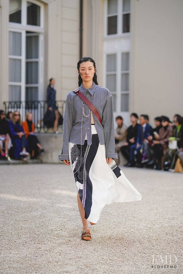 Chu Wong featured in  the Cedric Charlier fashion show for Spring/Summer 2019