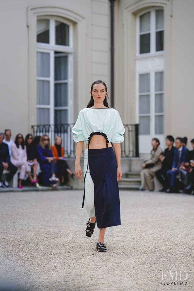 Lily Stewart featured in  the Cedric Charlier fashion show for Spring/Summer 2019