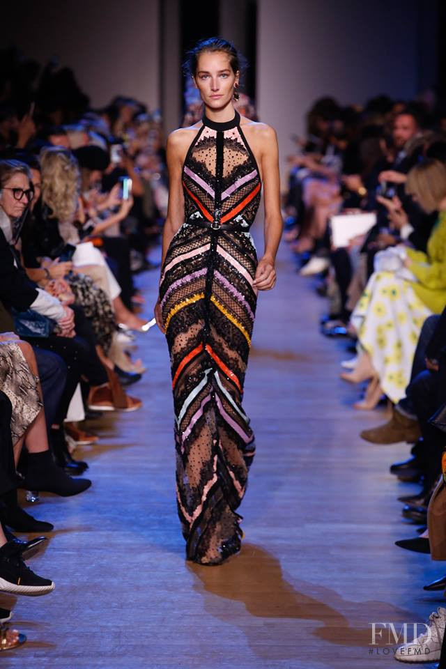 Joséphine Le Tutour featured in  the Elie Saab fashion show for Spring/Summer 2019
