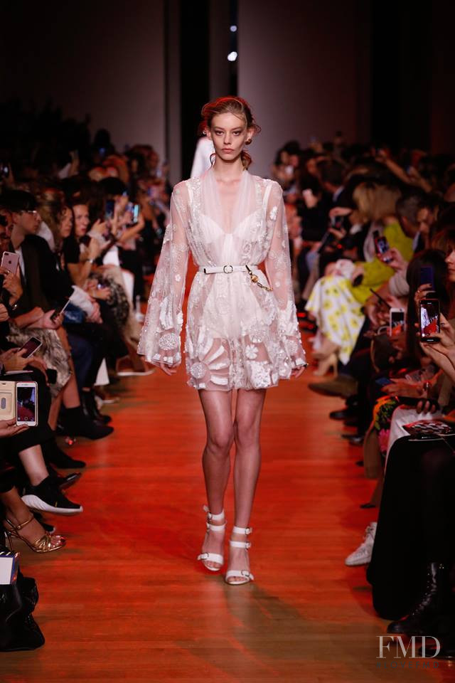 Ondria Hardin featured in  the Elie Saab fashion show for Spring/Summer 2019