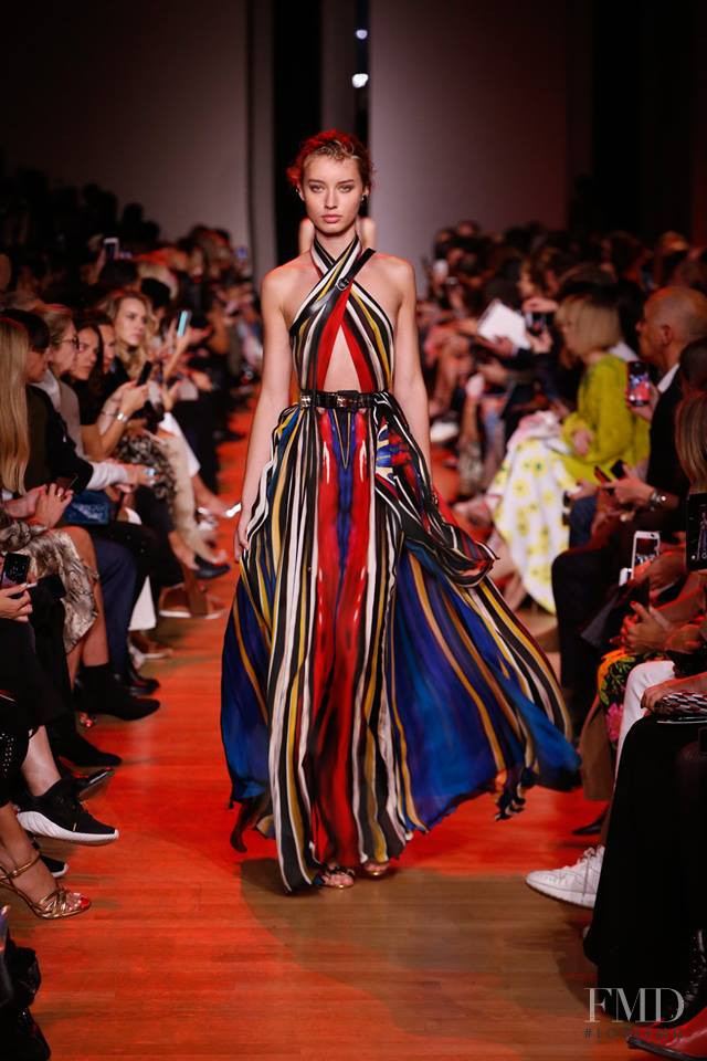 Giulia Maenza featured in  the Elie Saab fashion show for Spring/Summer 2019