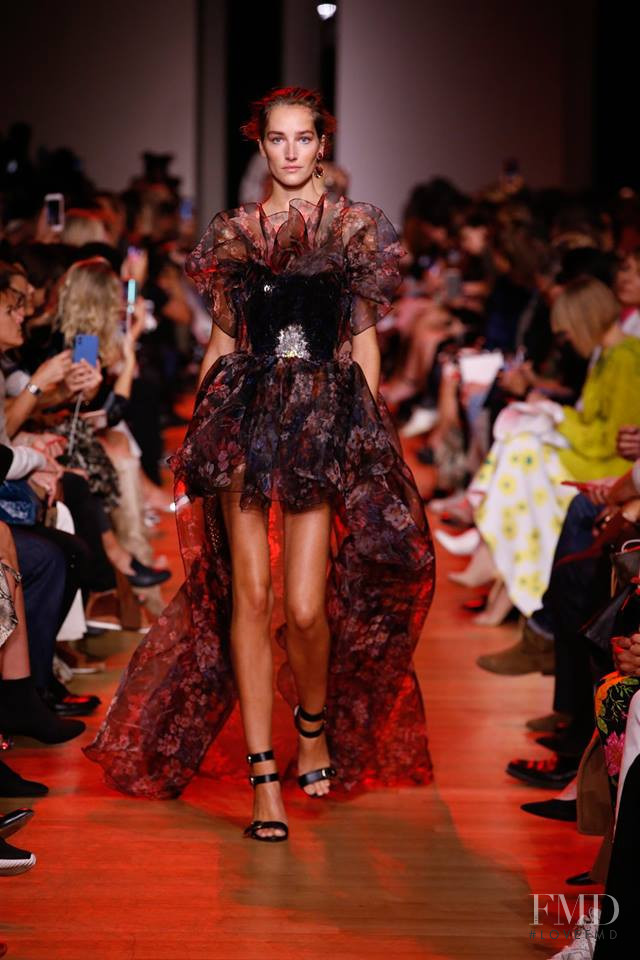 Joséphine Le Tutour featured in  the Elie Saab fashion show for Spring/Summer 2019