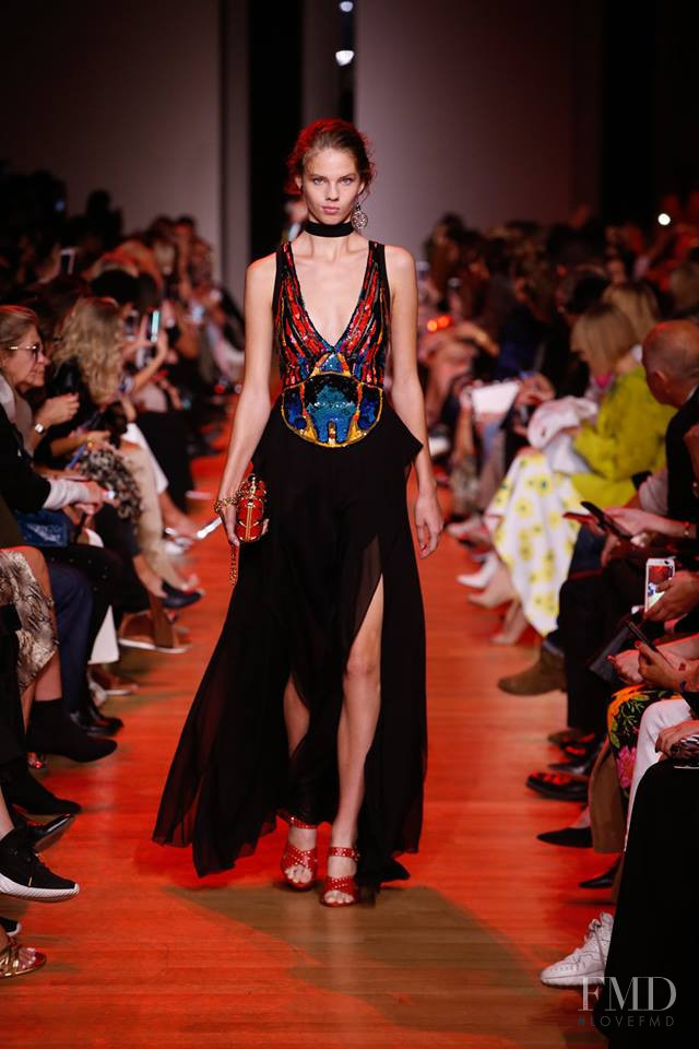 Julia Merkelbach featured in  the Elie Saab fashion show for Spring/Summer 2019