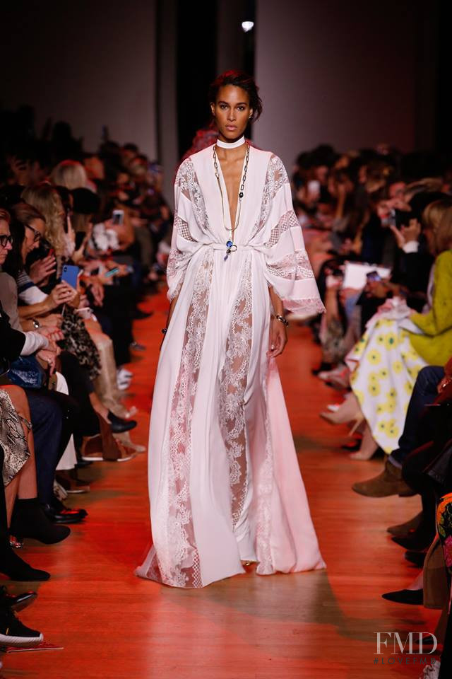 Joan Smalls featured in  the Elie Saab fashion show for Spring/Summer 2019