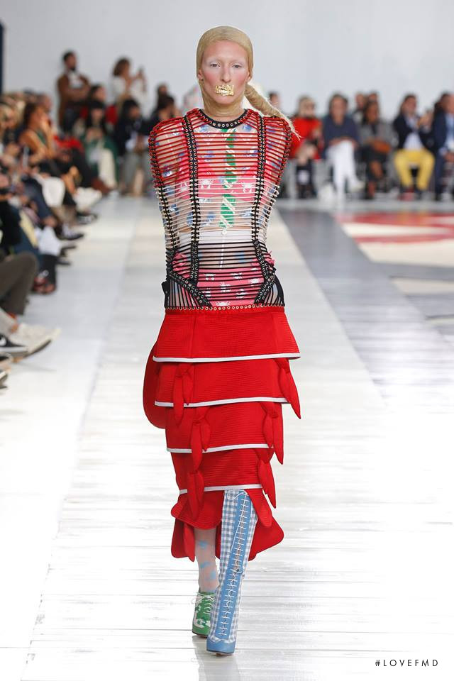 Maggie Maurer featured in  the Thom Browne fashion show for Spring/Summer 2019