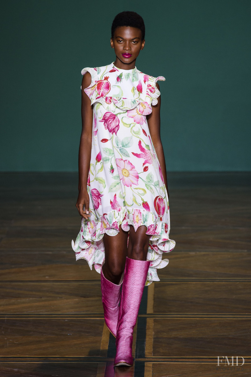 Aube Jolicoeur featured in  the Andrew Gn fashion show for Spring/Summer 2019