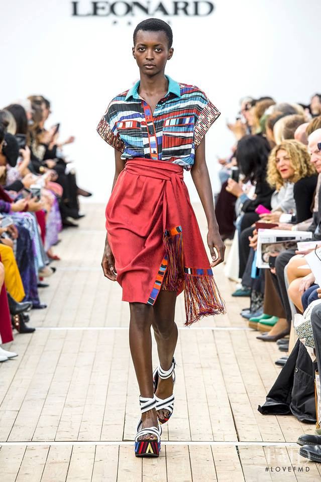 Amira Pinheiro featured in  the Leonard fashion show for Spring/Summer 2019