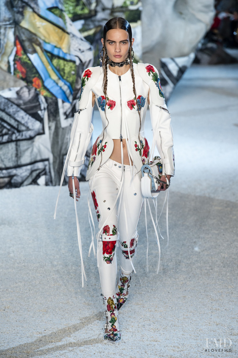 Nina Marker featured in  the Alexander McQueen fashion show for Spring/Summer 2019
