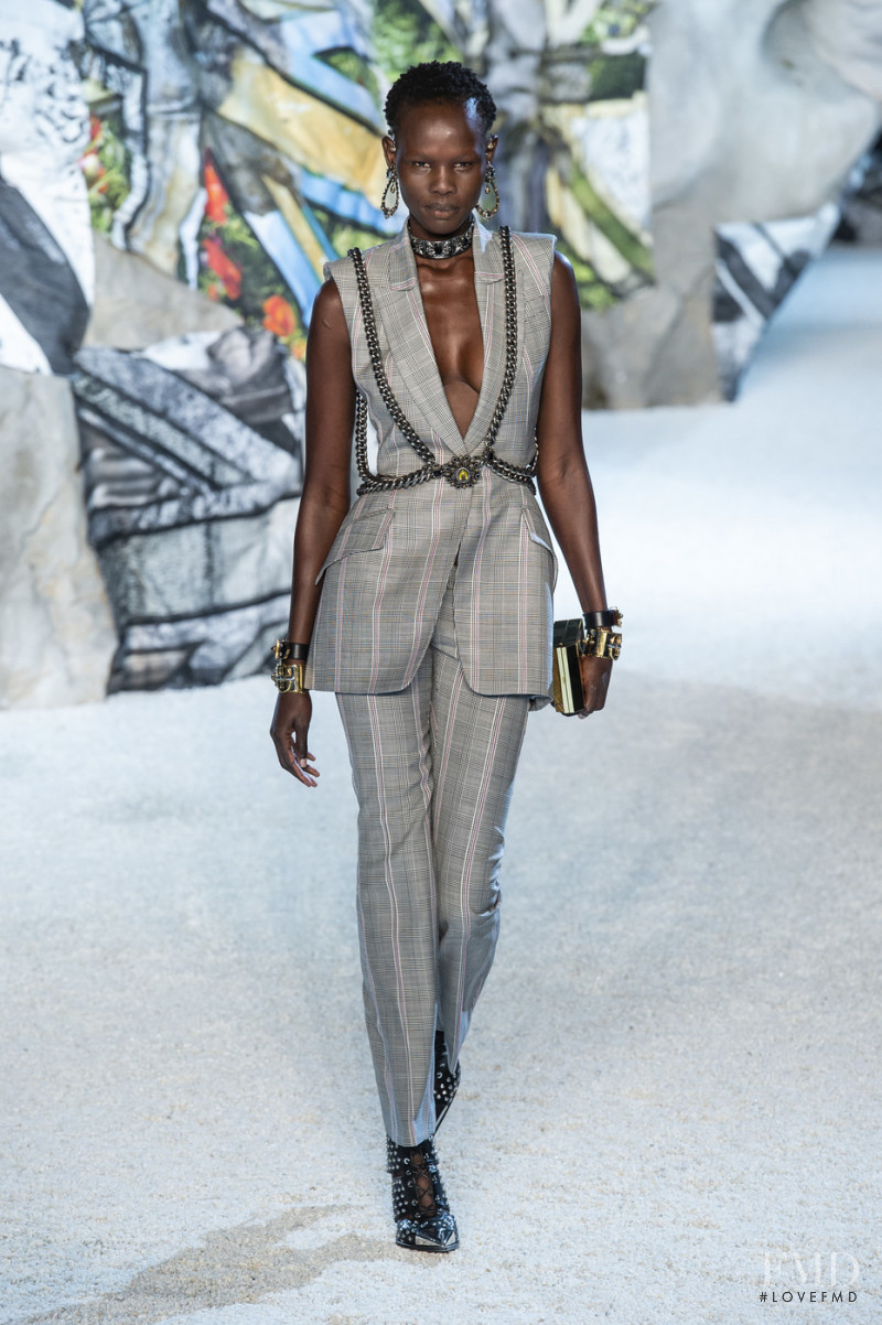 Shanelle Nyasiase featured in  the Alexander McQueen fashion show for Spring/Summer 2019