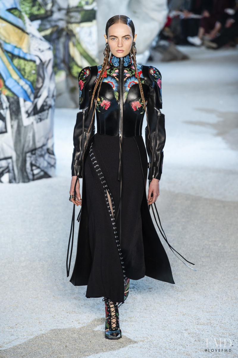 Fran Summers featured in  the Alexander McQueen fashion show for Spring/Summer 2019