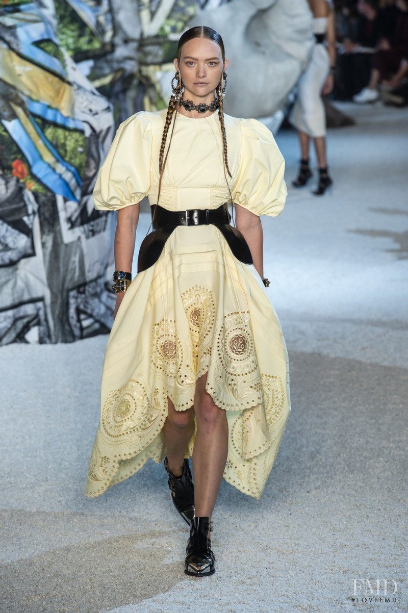 Gemma Ward featured in  the Alexander McQueen fashion show for Spring/Summer 2019