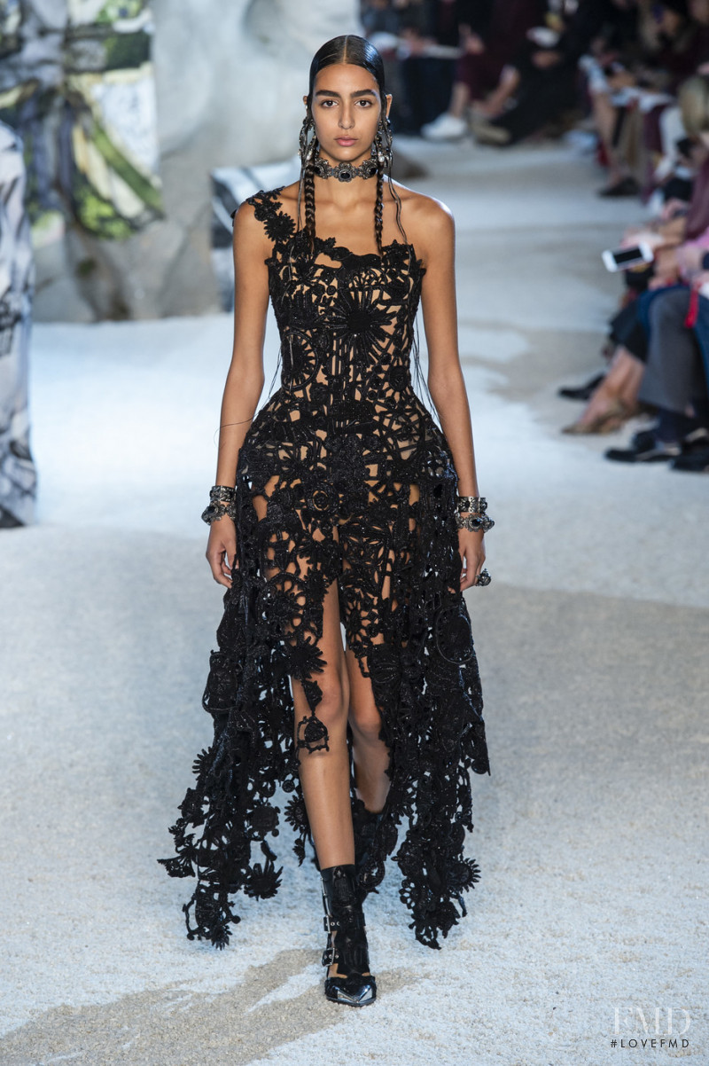 Nora Attal featured in  the Alexander McQueen fashion show for Spring/Summer 2019