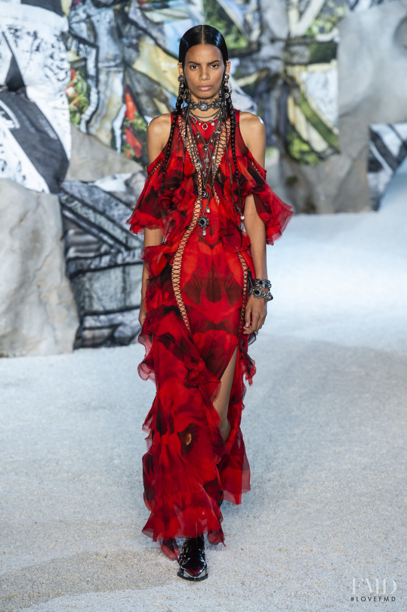 Annibelis Baez featured in  the Alexander McQueen fashion show for Spring/Summer 2019