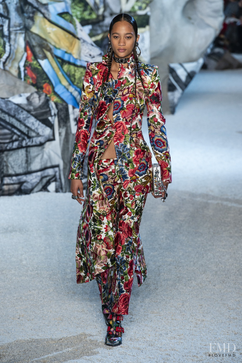 Selena Forrest featured in  the Alexander McQueen fashion show for Spring/Summer 2019