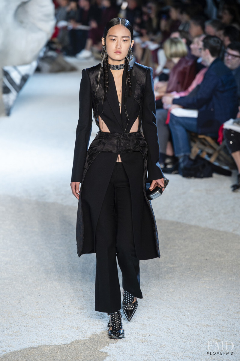 Yirou Zhou featured in  the Alexander McQueen fashion show for Spring/Summer 2019