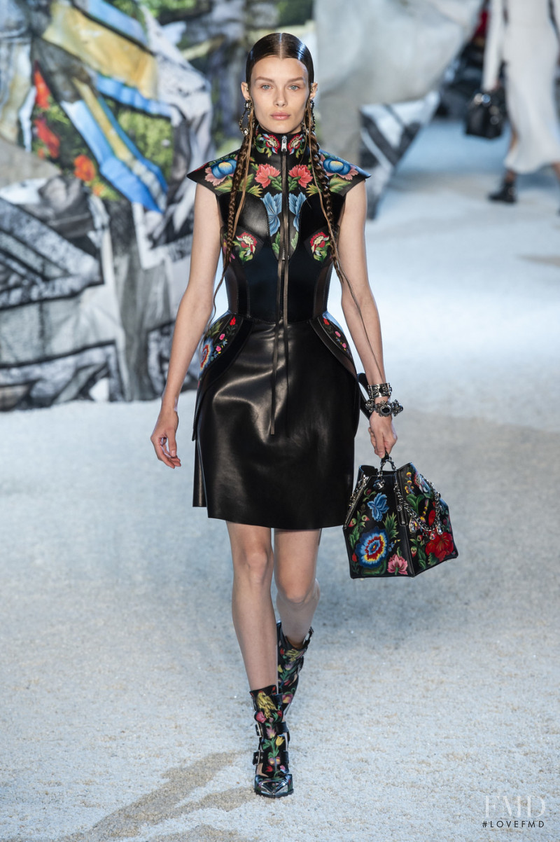 Kris Grikaite featured in  the Alexander McQueen fashion show for Spring/Summer 2019