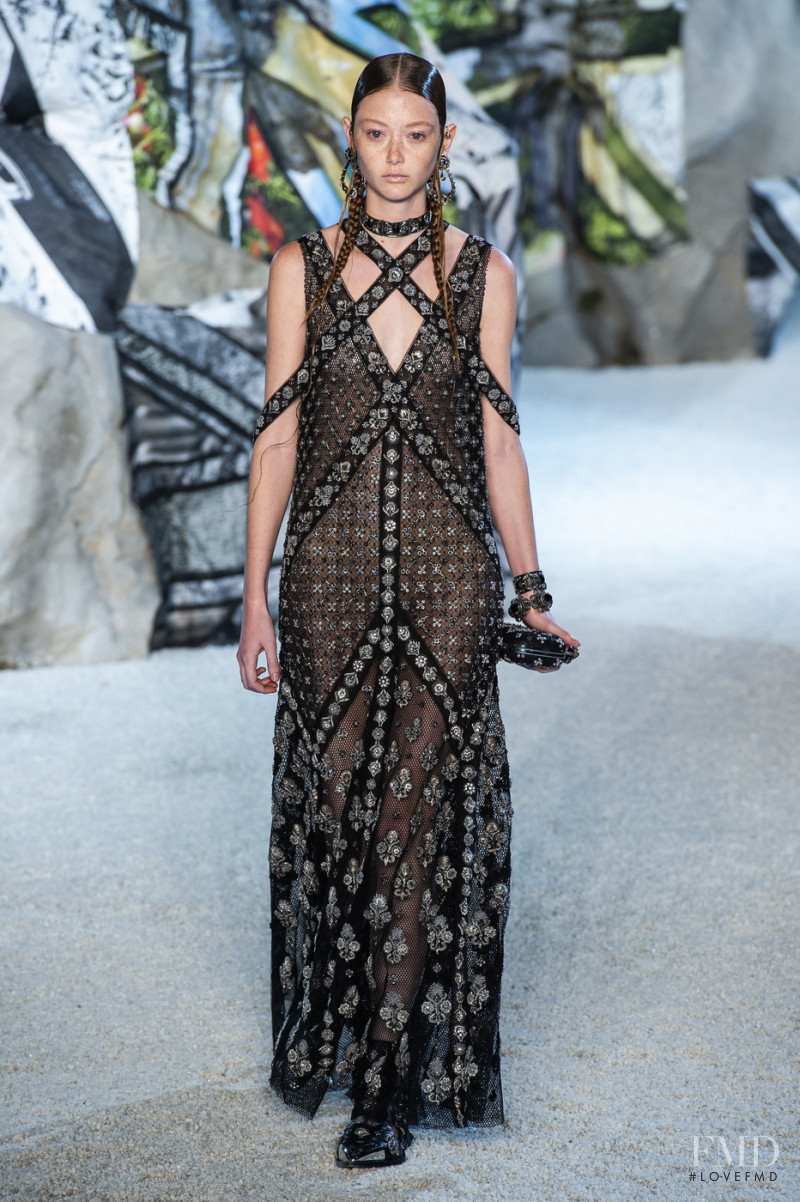 Sara Grace Wallerstedt featured in  the Alexander McQueen fashion show for Spring/Summer 2019