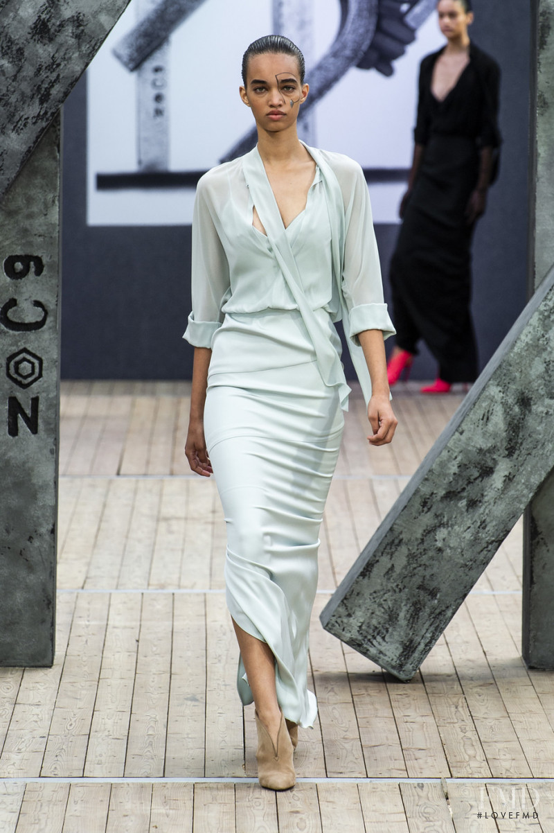 Ellen Rosa featured in  the Akris fashion show for Spring/Summer 2019