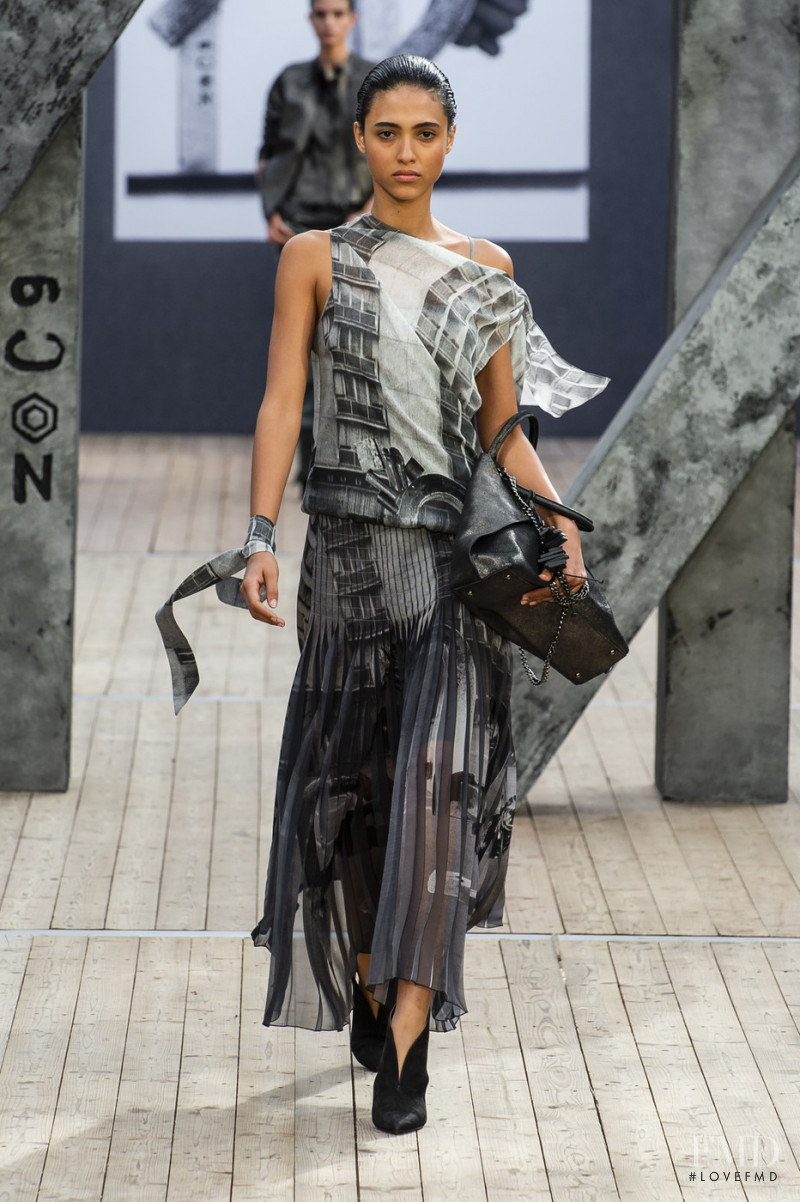 Melodie Vaxelaire featured in  the Akris fashion show for Spring/Summer 2019