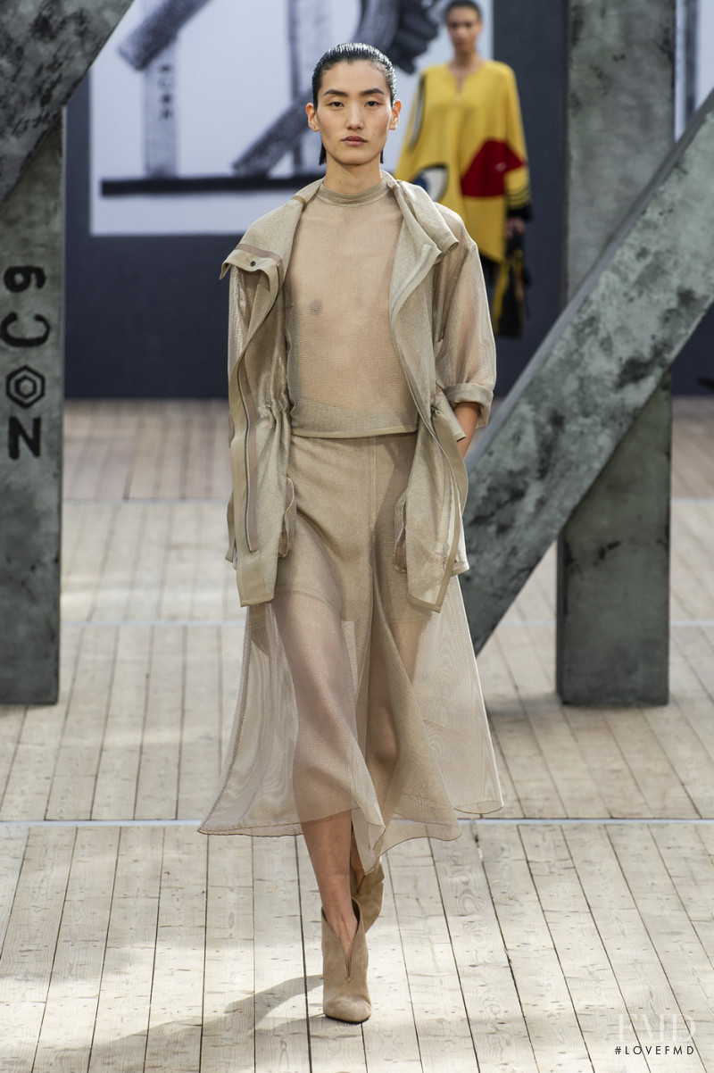 Lina Zhang featured in  the Akris fashion show for Spring/Summer 2019