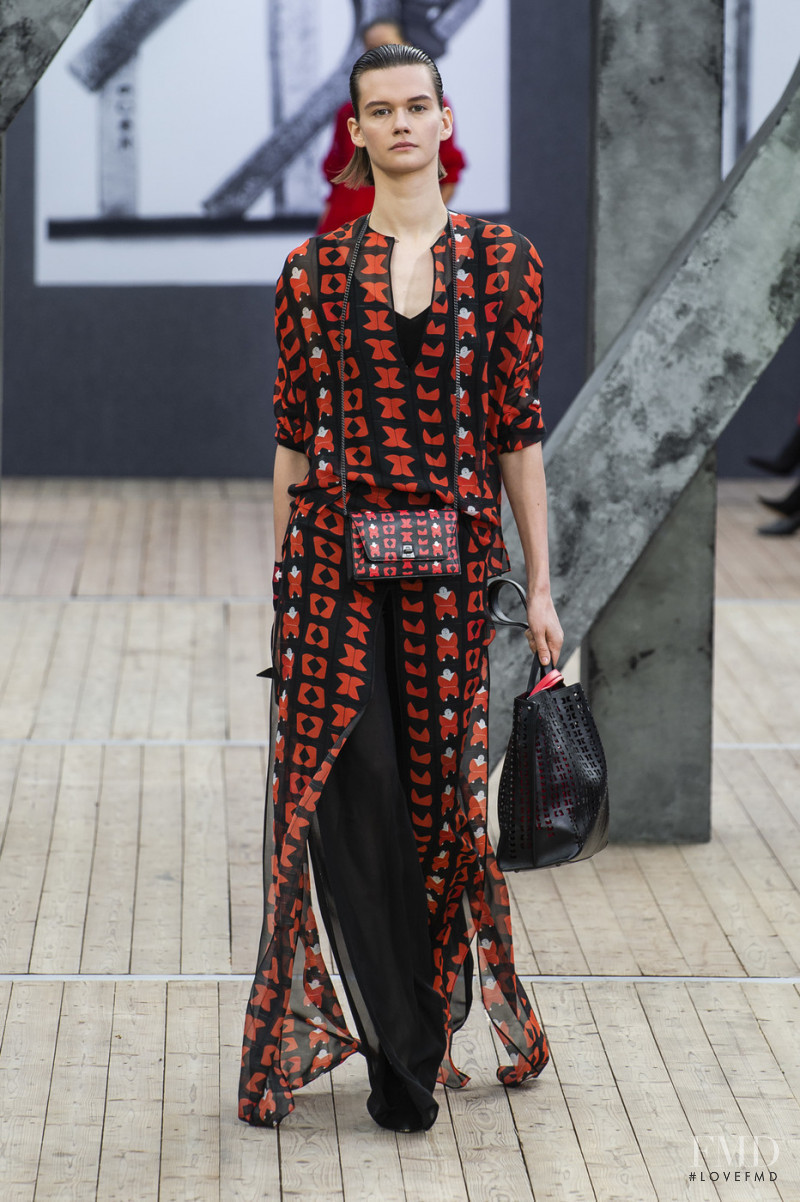 Daniela Kocianova featured in  the Akris fashion show for Spring/Summer 2019