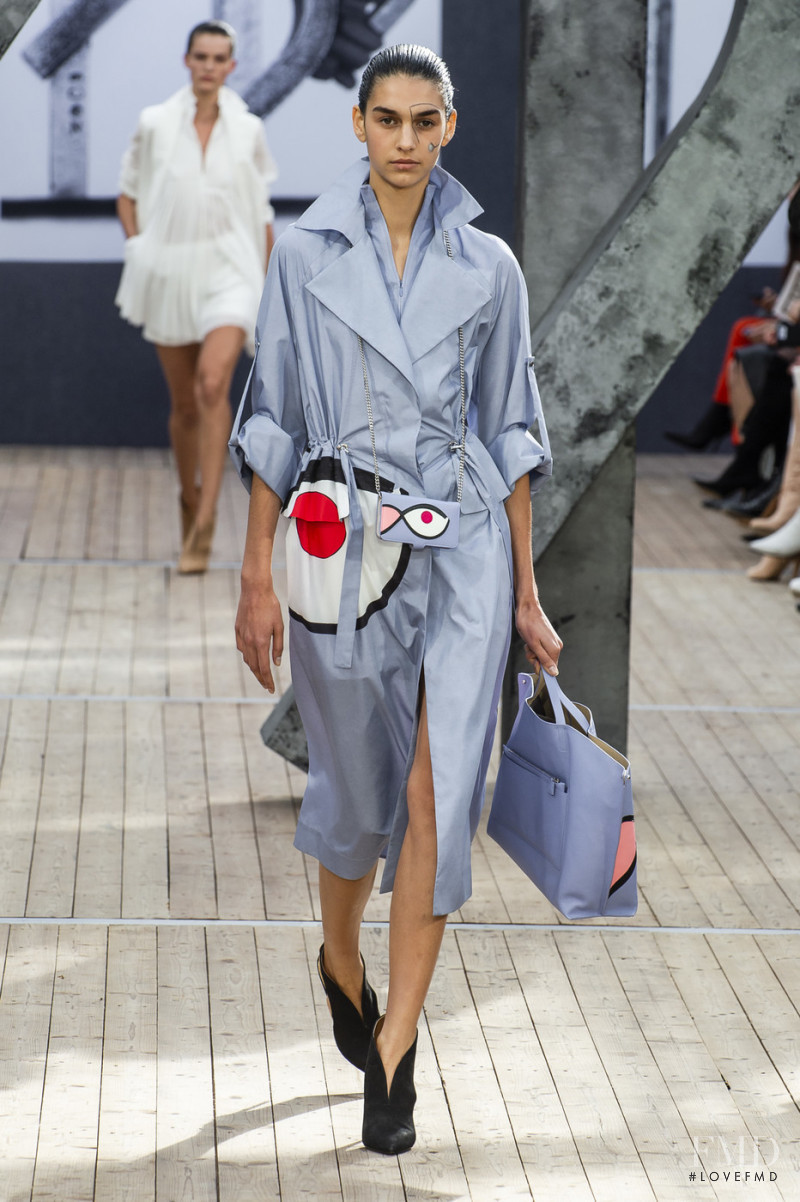 Amira Pinheiro featured in  the Akris fashion show for Spring/Summer 2019