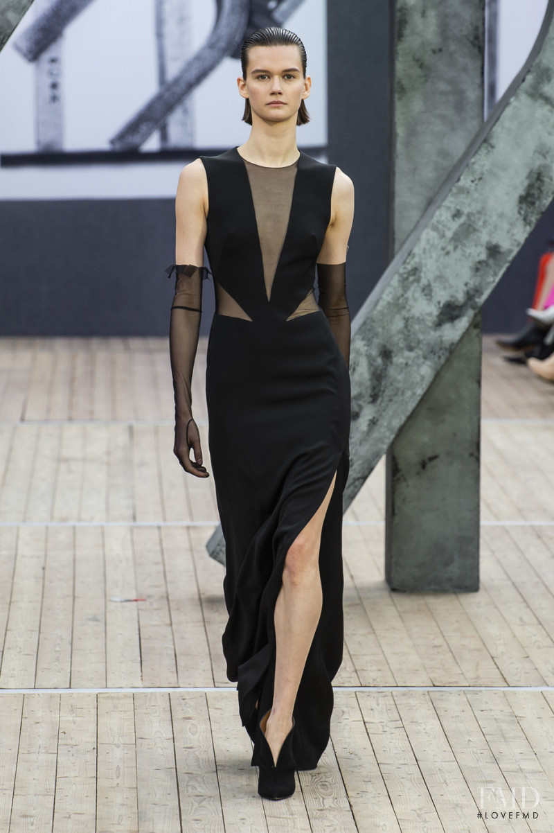 Daniela Kocianova featured in  the Akris fashion show for Spring/Summer 2019
