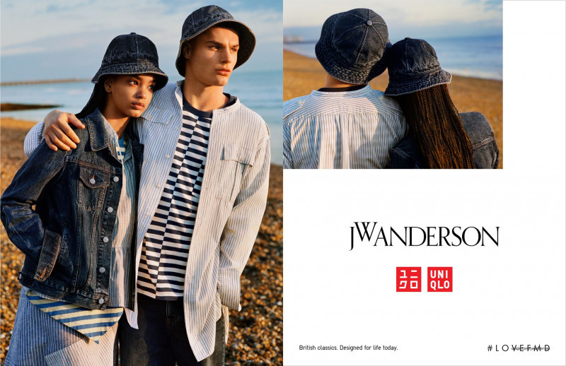 Ines Oussaidi featured in  the Uniqlo x JW Anderson advertisement for Spring/Summer 2018