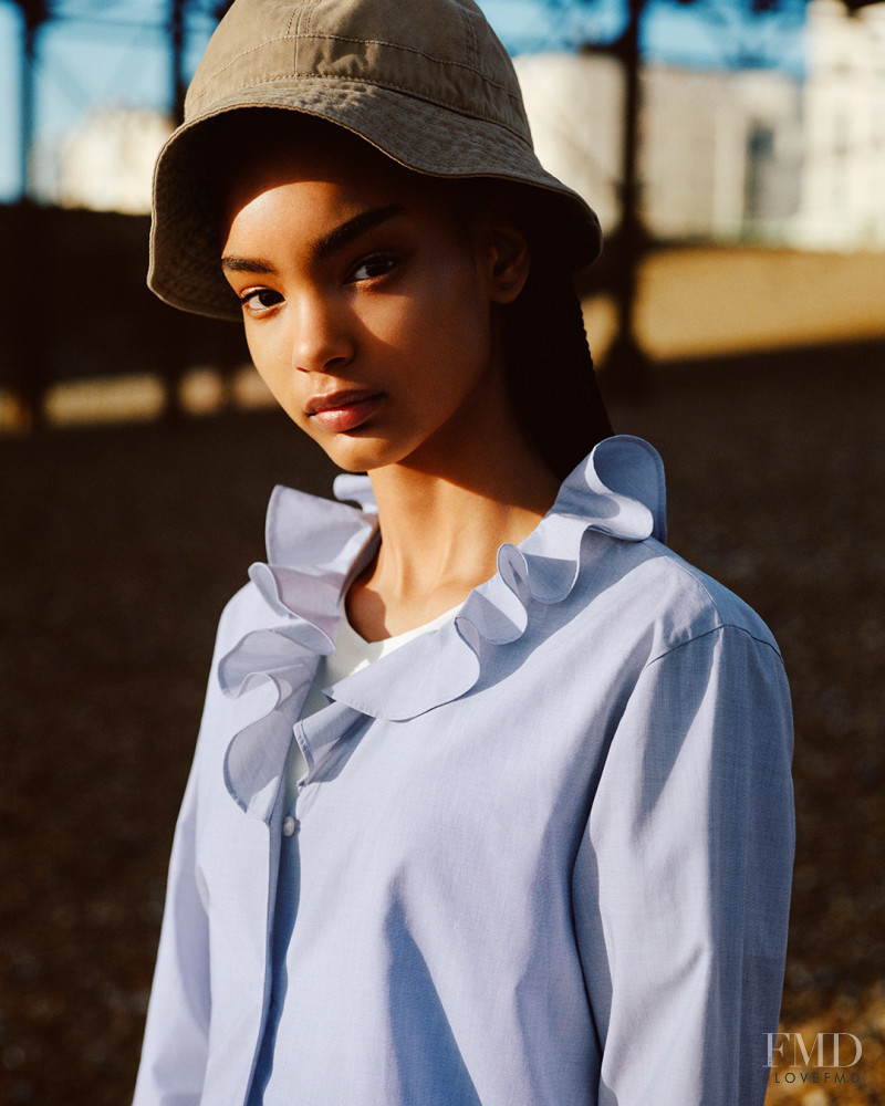 Ines Oussaidi featured in  the Uniqlo x JW Anderson advertisement for Spring/Summer 2018