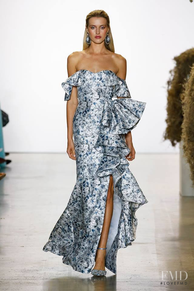 Sophie Longford featured in  the Badgley Mischka fashion show for Spring/Summer 2019