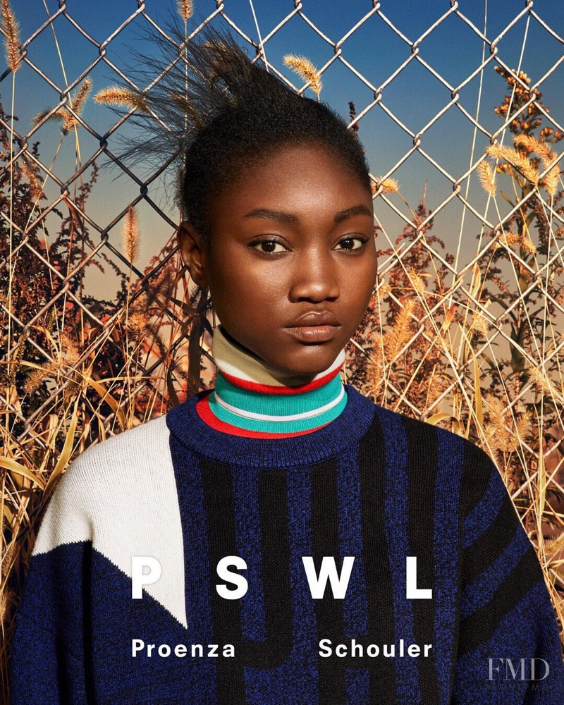 Eniola Abioro featured in  the Proenza Schouler Proenza Schouler Spring 2019 advertisement for Spring 2019