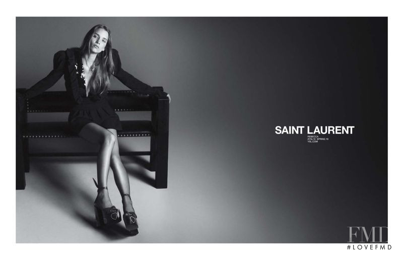Rebecca Leigh Longendyke featured in  the Saint Laurent #YSL19 by Anthony Vaccarello Spring 2019 advertisement for Spring/Summer 2019